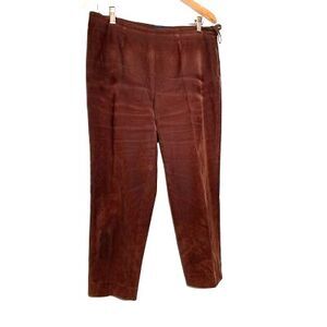 Piazza Sempione Womens Audrey Corduroy Straight Leg Pants Red Stretch 16 IT 46